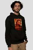 Unisex Son Samuray (The Last Samurai) Baskılı Siyah Kapüşonlu Sweatshirt