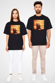Unisex Son Samuray (The Last Samurai) Baskılı Siyah Oversize Tshirt