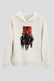 Unisex Soysuzlar Çetesi (Inglourious Basterds) Baskılı Beyaz Kapüşonlu Sweatshirt