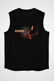 Unisex Spartacus War of the Damned Baskılı Siyah Kolsuz Tshirt