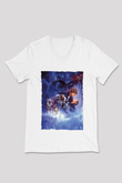 Unisex Star Wars İmparator'un Dönüşü (The Empire Strikes Back) Baskılı Beyaz V Yaka Tshirt