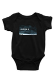 Unisex Super 8 Baskılı Siyah Bebek Body - Zıbın