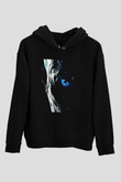 Unisex Taht Oyunları Baskılı Siyah Kapüşonlu Sweatshirt