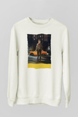 Unisex Taksi Şoförü (Taxi Driver) Baskılı Beyaz Sweatshirt