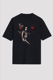 Unisex Terminatör 2 Kıyamet Günü (Terminator 2 Judgment Day) Baskılı Siyah Oversize T-shirt
