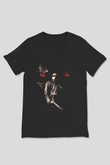 Unisex Terminatör 2 Kıyamet Günü (Terminator 2 Judgment Day) Baskılı Siyah V Yaka T-shirt