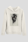 Unisex Terminatör Kara Kader (Terminator Dark Fate) Baskılı Beyaz Kapüşonlu Sweatshirt