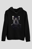 Unisex Terminatör Kara Kader (Terminator Dark Fate) Baskılı Siyah Kapüşonlu Sweatshirt