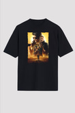 Unisex Terminatör Kara Kader (Terminator Dark Fate) Baskılı Siyah Oversize Tshirt