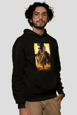 Unisex Terminatör Kara Kader (Terminator Dark Fate) Baskılı Siyah Kapüşonlu Sweatshirt