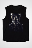 Unisex Terminatör Kara Kader (Terminator Dark Fate) Baskılı Siyah Kolsuz Tişört