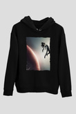 Unisex The Expanse Baskılı Siyah Kapüşonlu Sweatshirt