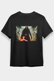 Unisex The Force Awakens' Kylo Ren Baskılı Siyah T-Shirt