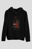 Unisex The Last Dance Baskılı Siyah Kapüşonlu Sweatshirt