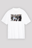 Unisex The Office Baskılı Beyaz Oversize Tişört