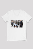 Unisex The Office Baskılı Beyaz V Yaka Tişört