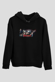 Unisex The Sopranos Baskılı Siyah Kapüşonlu Sweatshirt