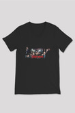 Unisex The Sopranos Baskılı Siyah V Yaka T-shirt