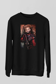 Unisex The Suicide Squad İntihar Timi (The Suicide Squad) Baskılı Siyah Sweatshirt