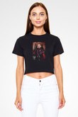 Unisex The Suicide Squad İntihar Timi (The Suicide Squad) Baskılı Siyah Crop Top Tişört