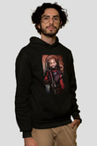 Unisex The Suicide Squad İntihar Timi (The Suicide Squad) Baskılı Siyah Kapüşonlu Sweatshirt