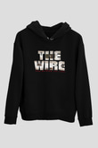 Unisex The Wire Baskılı Siyah Kapüşonlu Sweatshirt