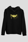 Unisex The Wire Baskılı Siyah Kapüşonlu Sweatshirt