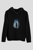 Unisex The Witch Baskılı Siyah Kapüşonlu Sweatshirt