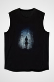 Unisex The Witch Baskılı Siyah Kolsuz T-shirt