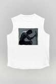 Unisex The Wolverine Baskılı Beyaz Kolsuz Tshirt