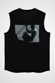 Unisex The Wolverine Baskılı Siyah Kolsuz Tshirt