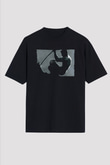 Unisex The Wolverine Baskılı Siyah Oversize Tshirt