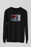 Unisex Thor The Dark World Baskılı Siyah Sweatshirt