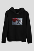 Unisex Thor The Dark World Baskılı Siyah Kapüşonlu Sweatshirt