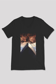 Unisex Titanic Baskılı Siyah V Yaka Tshirt
