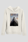 Unisex Titanik Baskılı Beyaz Kapüşonlu Sweatshirt