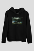 Unisex Transformers 4 Baskılı Siyah Kapüşonlu Sweatshirt