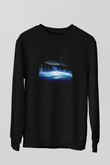 Unisex Transformers Baskılı Siyah Sweatshirt
