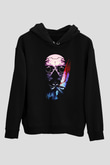 Unisex Trespassers Baskılı Siyah Kapüşonlu Sweatshirt