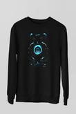 Unisex Tron Baskılı Siyah Sweatshirt