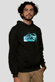 Unisex TRON Legacy Baskılı Siyah Kapüşonlu Sweatshirt