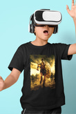 Unisex Truva (Troy) Baskılı Siyah Çocuk Tshirt