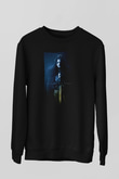 Unisex Unisex Game of Thrones Baskılı Siyah Sweatshirt