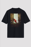 Unisex Unisex Joker Baskılı Siyah Oversize Tişört