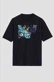 Unisex Unisex Joker Baskılı Siyah Oversize T-shirt