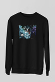 Unisex Unisex Joker Baskılı Siyah Sweatshirt