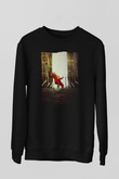 Unisex Unisex Joker Baskılı Siyah Sweatshirt