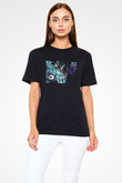 Unisex Unisex Joker Baskılı Siyah T-Shirt