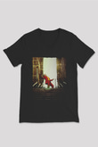 Unisex Unisex Joker Baskılı Siyah V Yaka Tişört