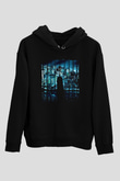 Unisex Unisex Kara Şövalye (The Dark Knight) Baskılı Siyah Kapüşonlu Sweatshirt